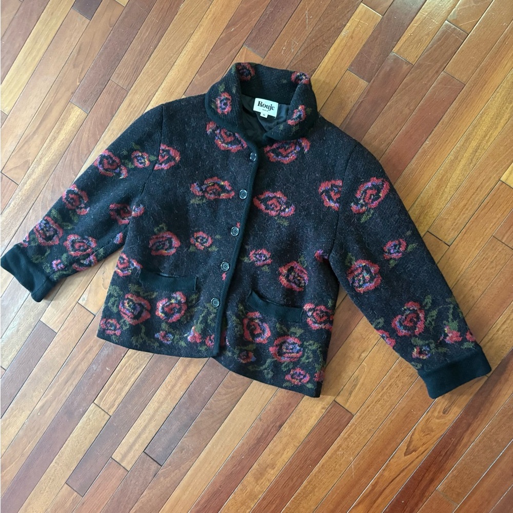 Rouje Boiled Wool Floral Jacket